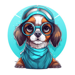 vector cute mascot Surgical Dog white background
