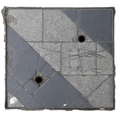manhole cover street stained