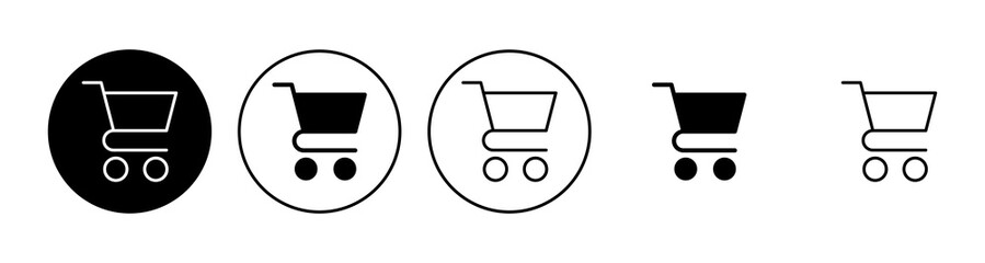 Shopping icon set. Shopping cart icon. Trolley icon vector