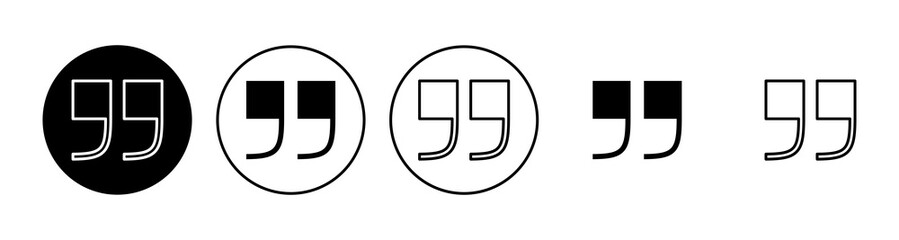Quote icon set. Quotation mark symbol.