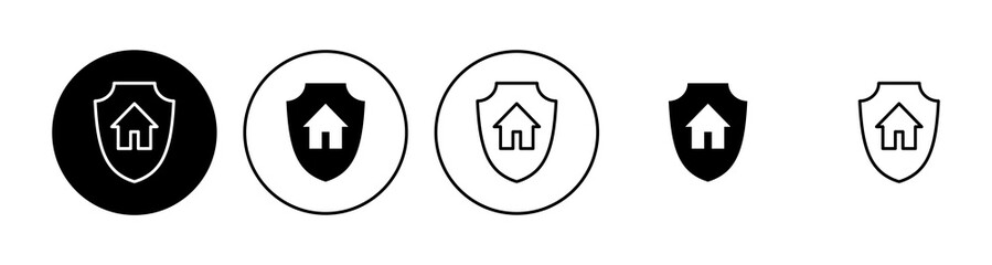 Home insurance icon set. home protection icon