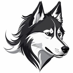 Illustration of a wolf, Set the head of a wolf, Vector illustration, isolated objects