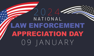 Law enforcement appreciation day. background, banner, card, poster, template. Vector illustration.