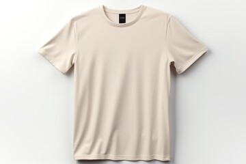 Blank T Shirt color cream white template on white background