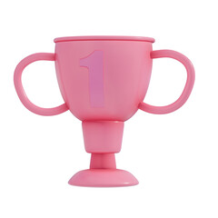 3d Trophy realistic Sport exercise clip art on transparent background