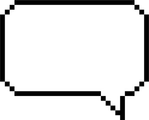 Obraz premium 8bit retro game pixel speech bubble balloon icon sticker memo keyword planner text box banner, flat png transparent element design