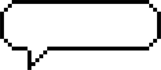 8bit retro game pixel speech bubble balloon icon sticker memo keyword planner text box banner, flat png transparent element design