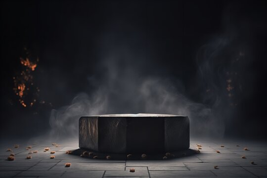 halloween podium pedestal coffin orange and black for product placement mockup