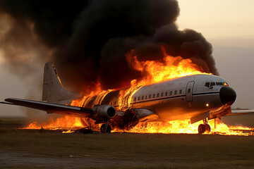 Flugzeugbrand - obrazy, fototapety, plakaty