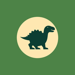 simple green dinosaur monster character logo vector illustration template design
