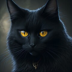 black cat portrait