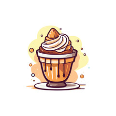 coffee ice cream clip art illustration