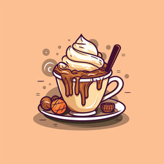 coffee ice cream clip art illustration