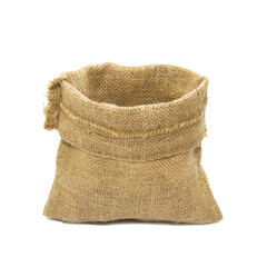 hemp sack bag isolated on white background