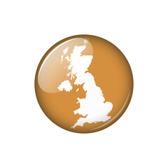 United Kingdom Circle Button Country Map Vector Template