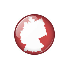 Germany Circle Button Europe Country Map Vector Template