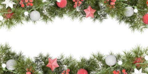 Christmas frame with fir branches