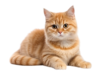 Redhead cat isolated on transparent background PNG