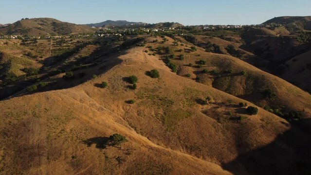 Aerial View of Santa Monica Mountains near Calabasas, Los Angeles County