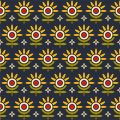 Seamless Textile Fabric Flower Damask Pattern Wallpaper Background