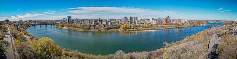 Fototapeta premium Heart of the City: Downtown Central Business District, Saskatoon, Saskatchewan