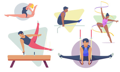 Various Illustration About Gymnastic Athlete