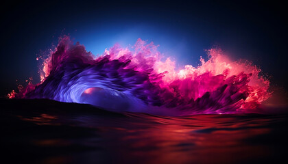 An impressive 3D rendering that features a dynamic wave like ocean background. Wave and and big data concept.