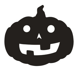Halloween face silhouette label monochrome