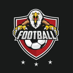 football logo eagle vector art illustration design