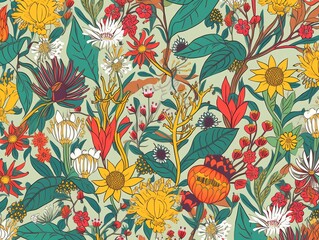 australia flowers pattern background