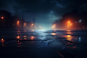 night lights, city after the rain