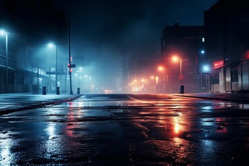 night lights, city after the rain