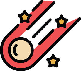 Asteroid icon outline vector. Space alien. Rocket game color flat