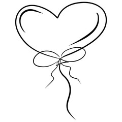 Fototapeta na wymiar heart with ribbon and balloon