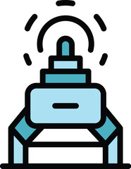 Space ufo icon outline vector. Space alien. Astronaut ship color flat