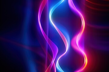 Naklejka premium abstract futuristic background with pink blue glowing neon moving high speed wave lines and bokeh lights. Data transfer concept Fantastic wallpaper