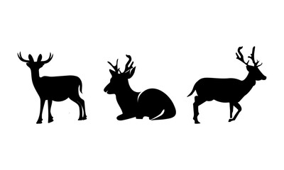 vector of deers in silhouette style or silhouette of deers