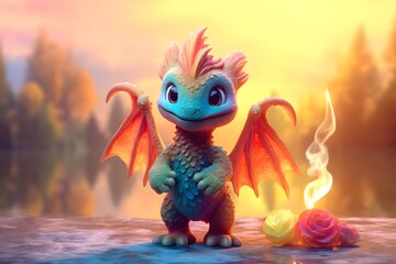 a cute baby dragon