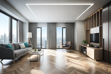 modern living room interior generated ai