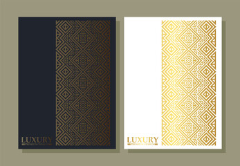 gold ornament pattern cover template
