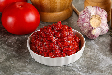 Natural organic red tomato paste
