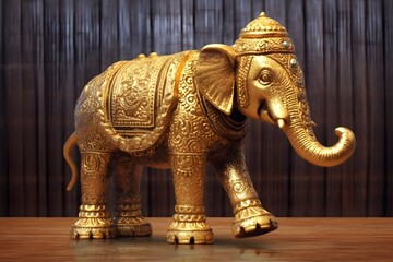 golden elephant statue - obrazy, fototapety, plakaty