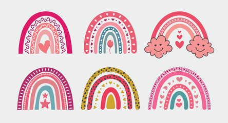 Mothers Day Mom is Queen Ever Design SVG Sumilation Rainbos set. Rainbow collection. Pink Rainbows.  Mothers day Rainbow
