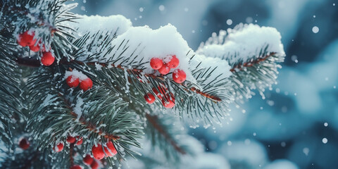 christmas tree in snow