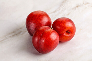 Ripe sweet juicy red plum