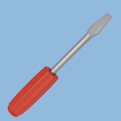 Realistic Screwdriver 3D render Illustration
