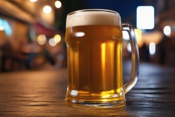 glass of beer on table