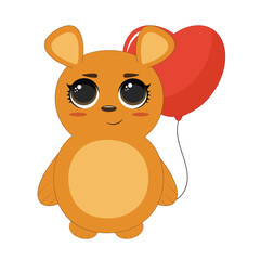 Cartoon funny baby bear vector illustration