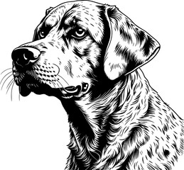 Vector black and white portrait of a Labrador, perfect for dog lovers and stylish design. EPS-10 