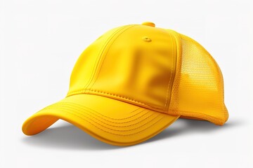 Yellow cap isolated on white background mock up design